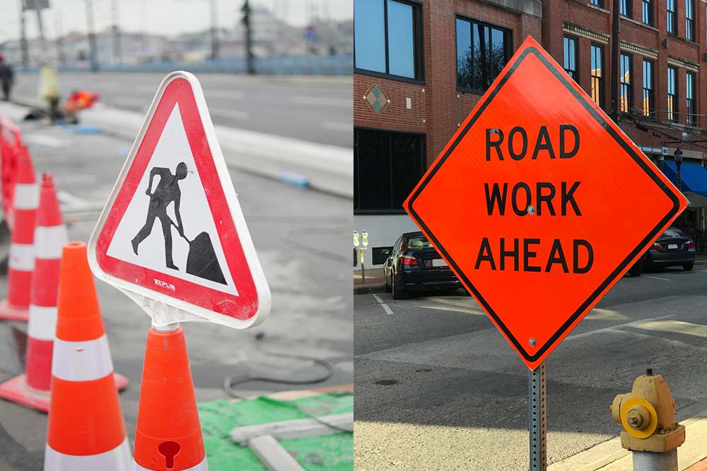 Temporary Work Zone Signs